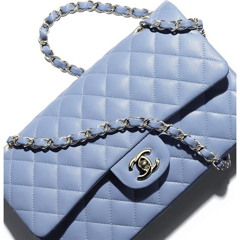 chanel lamb handbag blue|Chanel classic handbag lambskin.